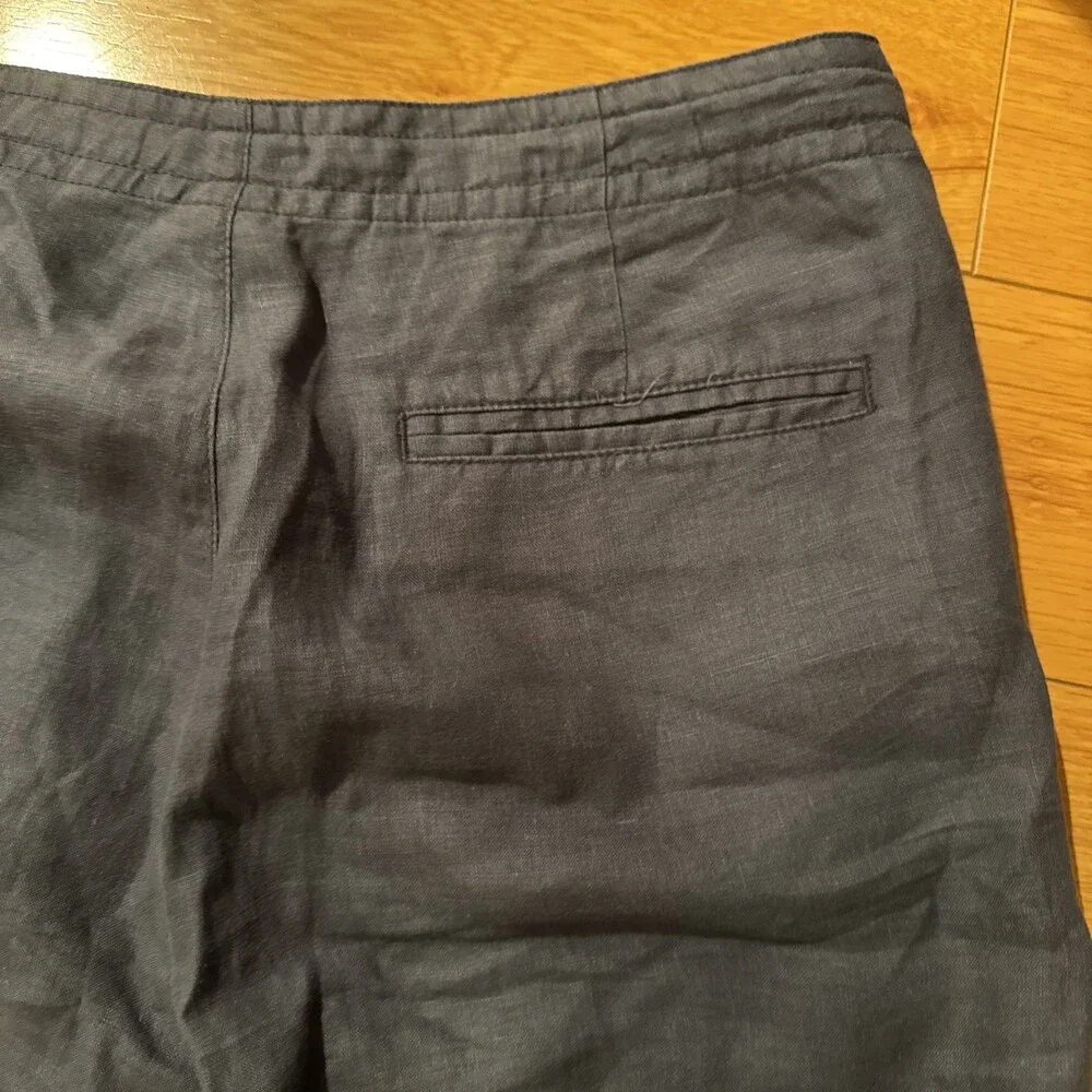 Express 💯 Linen Pants Men’s M (34x32) Blue Drawstring Button Fly Y2K Resort